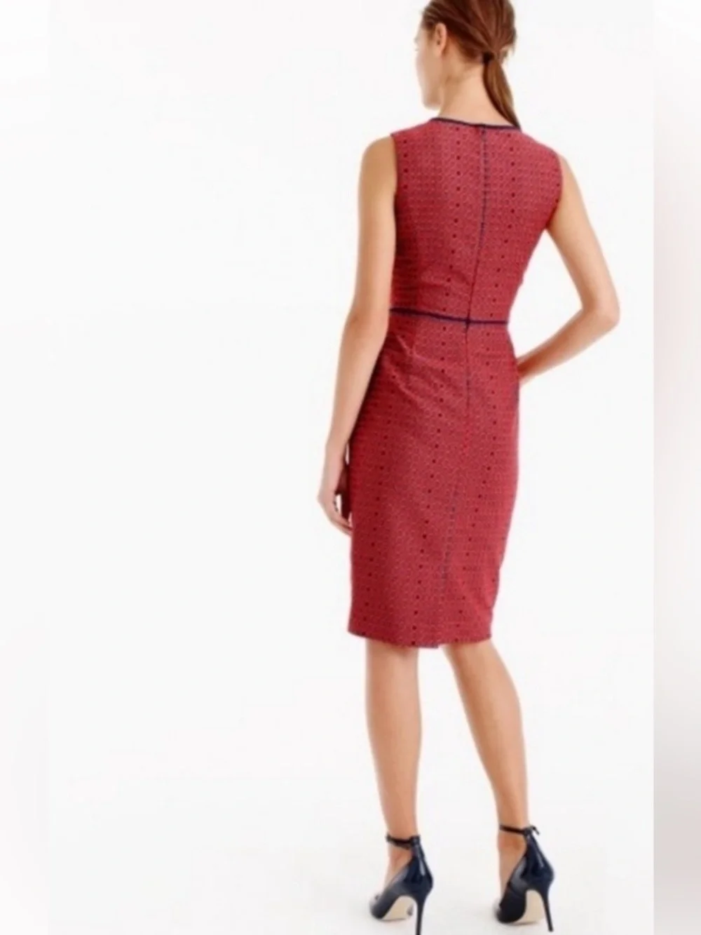 J Crew Sleeveless Sheath Dress Purple Medallion Foulard Print Size 2 Career Work